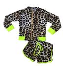 Conjunto Animal Print Neon com shorts