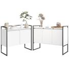 Conjunto Aparador Industrial 2 e 3 portas Branco Preto