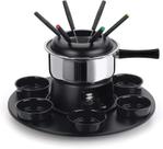 Conjunto Aparelho De Fondue 18pçs Aço Inox Giratório Cinza