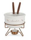Conjunto Aparelho De Fondue Chocolate Porcelana Casal 5 Peças Doce Frutas Cerâmica Alto Padrão Qualidade Forma Inox Conjunto Aparelho De Fondue Chocolate Porcelana Casal 5 Peças Doce Frutas Cerâmica Alto Padrão Qualidade Forma Inox