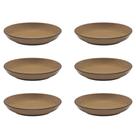 Conjunto Aparelho De Jantar Oxford 06 Pratos Fundos 20,5cm Cerâmica Ocre