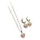 Conjunto argolinha click pingente coração esferas