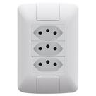 Conjunto Aria Placa 4x2 com 3 Tomadas 2P+T 10A 250V Branca Tramontina Conjunto Aria Placa 4x2 com 3 Tomadas 2P+T 10A 250V Branca Tramontina