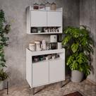 Conjunto Armário Cantinho do Café Chico 2 Portas com Aéreo Branco G96 - Gran Belo Conjunto Armário Cantinho do Café Chico 2 Portas com Aéreo Branco G96 - Gran Belo