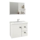 Conjunto Armário Para Banheiro 100% MDF Isa Com Espelheira E Pia Mgm Móveis Branco