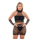 Conjunto Arrastão Feminino Moda Telinha Tendência Sensual