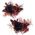 Conjunto artificial Boutonniere Serwalin de 15x13 cm em espuma preta bordô