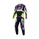 Conjunto asw image cyber preto/roxo/amarelo fluor tamanho:40/m