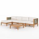 Conjunto Aurora 4 Lugares Puff Assento Areia Mesa Mel - 78444