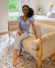 Conjunto Azul Claro com Cropped e Calça Jogging