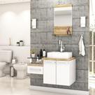 Conjunto Balcão C-cuba Aria 41 E Espelheira Legno 831 Branco Chess C-branco Chess Branco Chess C-carvalho