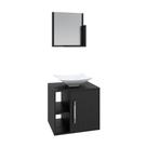 Conjunto Balcão C-cuba L38 E Espelheira Soft 500 Branco Chess C-snow Preto ônix