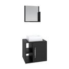 Conjunto Balcão C-cuba Q32 E Espelheira Soft 500 Branco Chess C-snow Preto ônix