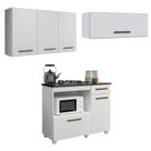 Conjunto Balcão para Cooktop 4 Bocas 2 Portas e 2 Armários Aéreos