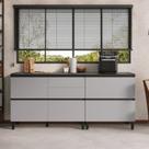 Conjunto Balcões 2 Peças 2 Portas 6 Gavetas Mdf Dodradiça Slow Motion Lúmina Itatiaia Grafite/fendi Conjunto Balcões 2 Peças 2 Portas 6 Gavetas Mdf Dodradiça Slow Motion Lúmina Itatiaia Grafite/fendi