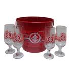 Conjunto balde de gelo de alumínio e 4 taças 300 ml do Internacional - Glassral