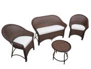 Conjunto Bali Fibra Sintética Varanda Jardim Área Piscina alm Duna cru