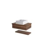 Conjunto Bancada C-cuba Q355 E Prateleira Metrópole 605 Carvalho Dark Nogal