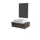 Conjunto Bancada C-cuba Q39 E Espelheira Metrópole 601 Carvalho Carvalho Dark