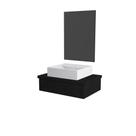 Conjunto Bancada C-cuba Q39 E Espelheira Metrópole 601 Nogal Preto ônix