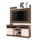 Conjunto Bancada Lola com Painel Simon Natura Real/ Off White para TV 55 Polegadas Conjunto Bancada Lola com Painel Simon Natura Real/ Off White para TV 55 Polegadas