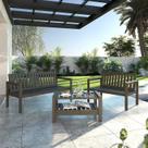 Conjunto Bancos 2 e 3 Lugares com Mesa Apoio Madeira Maciça Yescasa Conjunto Bancos 2 e 3 Lugares com Mesa Apoio Madeira Maciça Yescasa