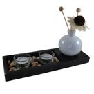 Conjunto Bandeja Com Difusor Porta Velas Jardim Zen Madeira 12cm Conjunto Bandeja Com Difusor Porta Velas Jardim Zen Madeira 12cm