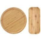 Conjunto Bandejas para Servir Bambu Eco Prime Retangular e Redonda 2 Peças - Tuut