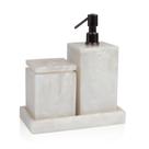 Conjunto Banheiro 3 Pçs Resina Madrepérola Fosco