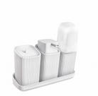 Conjunto Banheiro 3 Peças Dispenser Sabonete Porta Escova E Algodão Kit Lavabo resistente premium Conjunto Banheiro 3 Peças Dispenser Sabonete Porta Escova E Algodão Kit Lavabo resistente premium