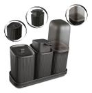 Conjunto Banheiro 3 Peças Dispenser Sabonete Porta Escova E Algodão Kit Lavabo resistente premium Conjunto Banheiro 3 Peças Dispenser Sabonete Porta Escova E Algodão Kit Lavabo resistente premium