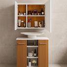 Conjunto Banheiro Espelheira Klein Gabinete Premium Para Pia de Coluna - JM3 Móveis