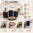 Conjunto Banheiro Madeira Bambu Organizador Bancada Porta Escovas Líquido Saboneteira Difusor Conjunto Banheiro Madeira Bambu Organizador Bancada Porta Escovas Líquido Saboneteira Difusor