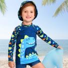 Conjunto Banho Infantil Proteção UV FPS 50+ Camiseta Manga Longa e Sunga Marujos e Sereias 655