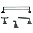 Conjunto Banho Linha Luxo Preto 4 Peças