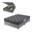Conjunto Base Box Baú Casal Prince Sued com Colchão Supremo Hellen D33 138x188