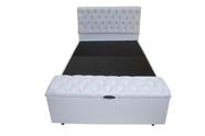 Conjunto Base Cama box Casal, Cabeceira e Calçadeira material sintético Branco