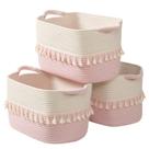 Conjunto Basket TeokJ de 3 caixas de armazenamento de corda de algodão 38x25x23cm