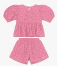 Conjunto Bata com Short em viscose KhyarTrick Nick Rosa Conjunto Bata com Short em viscose KhyarTrick Nick Rosa