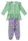 Conjunto Bata e Calça Canelado Bebê - Verdinho - Ame Kids