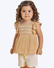 Conjunto Bata em Viscose e Shorts em Linho com Elastano Bebê Menina Infanti 83434 Conjunto Bata em Viscose e Shorts em Linho com Elastano Bebê Menina Infanti 83434