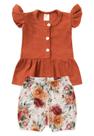 Conjunto Bata Shorts Verão Canelado Bebê - Terra - Ame Kids Conjunto Bata Shorts Verão Canelado Bebê - Terra - Ame Kids