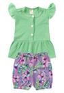 Conjunto Bata Shorts Verão Canelado Bebê - Verdinho - Ame Kids Conjunto Bata Shorts Verão Canelado Bebê - Verdinho - Ame Kids