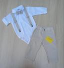 Conjunto batizado body e calca gravata bege p m g 1 /2/3