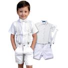 Conjunto Batizado Branco Manga Curta Bebe Infantil Branco