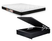 Conjunto Baú Casal (Colchão Black White Double Face D45 Castor + Base Baú Econ. 36cm)