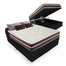 Conjunto Baú Queen e Colchão Brown Cristal Molas Ensacacas Cristalflex