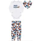 Conjunto Bebê 3 Peças Dinossauro Azul Kamylus Baby Conjunto Bebê 3 Peças Dinossauro Azul Kamylus Baby