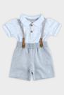 Conjunto Bebê Bermuda E Polo Com Suspensório Glinny