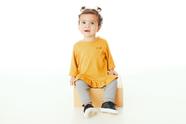Conjunto bebe blusa e calca mostarda babado 0645002 baby gut
